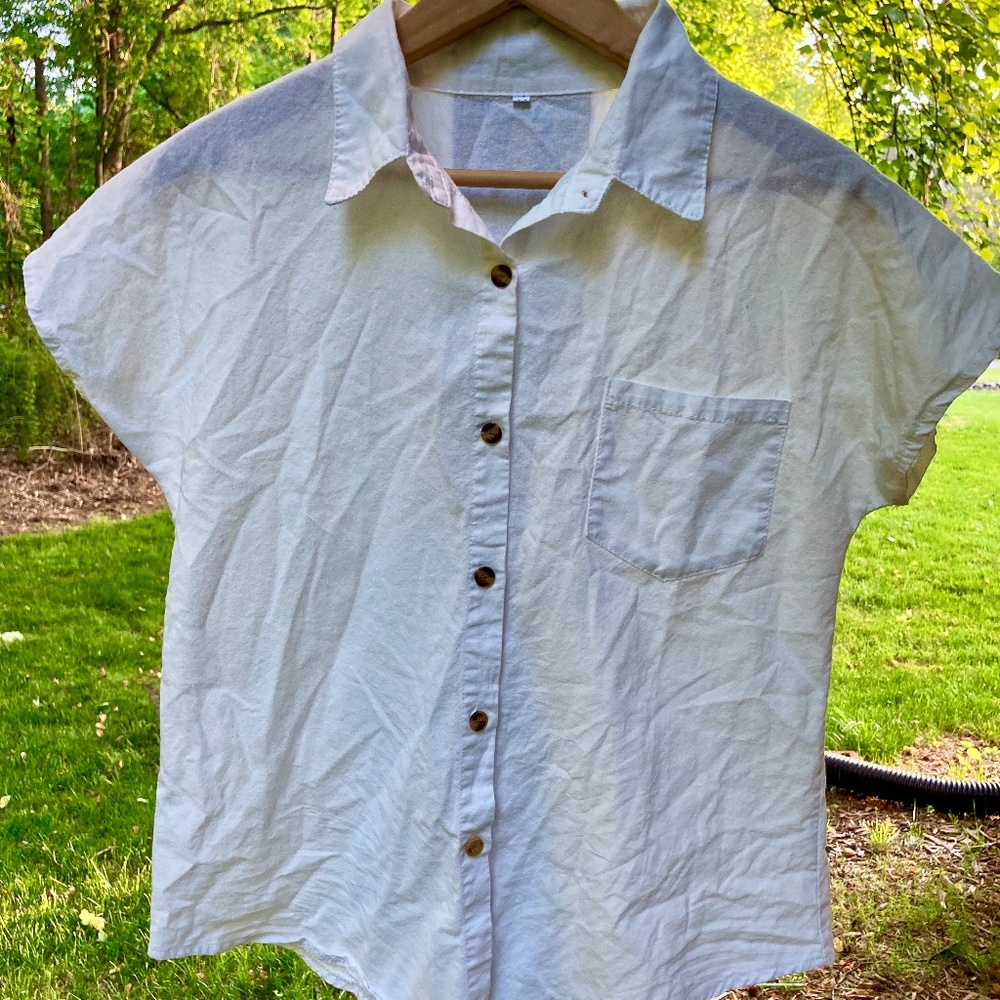 White Button Up Shirt. Size S.